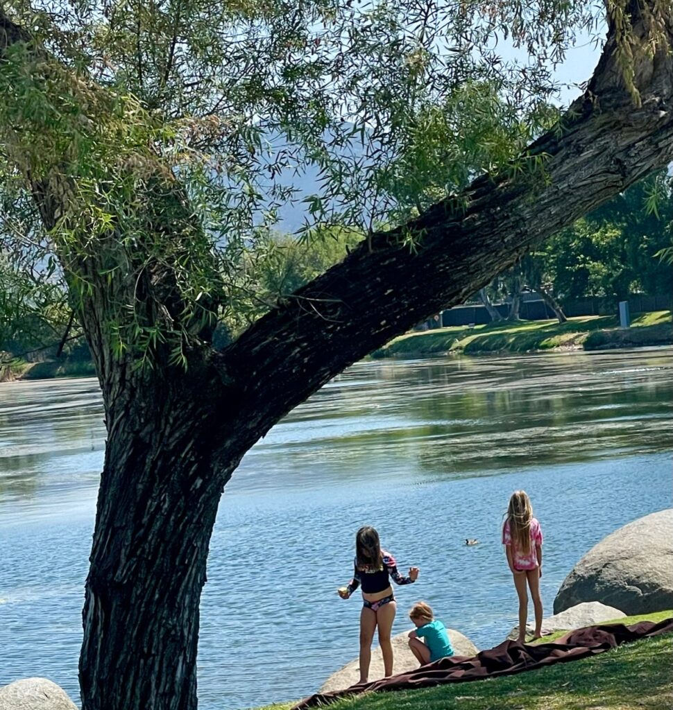 June Girls on the River Bank