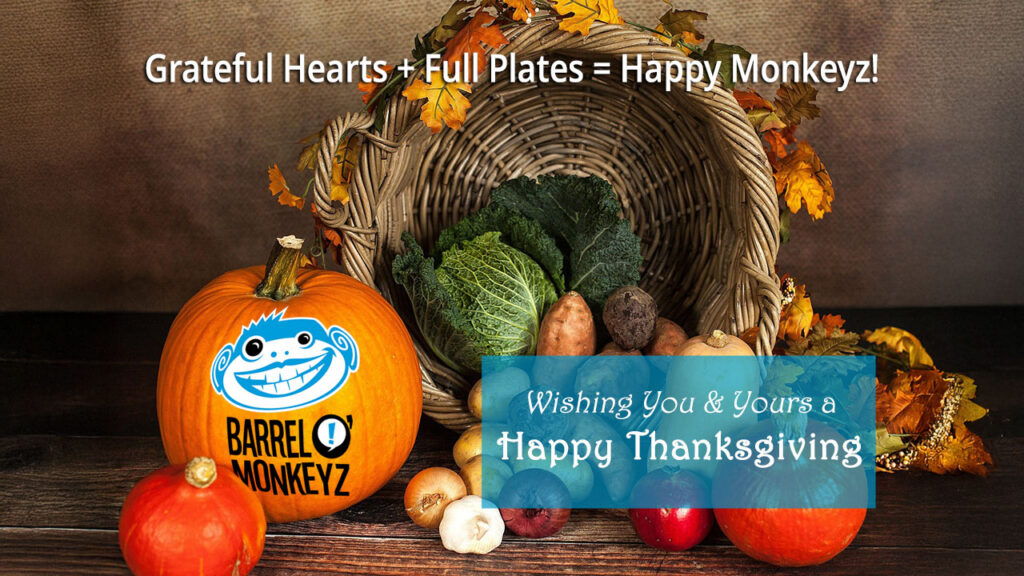 Grateful Hearts + Full Plates = Happy Monkeyz!
