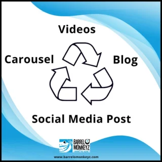 Got content collecting dust? Give it new life! Turn your articles, videos, and old posts into carousels, reels, or infographics that attract fresh eyes and fresh engagement. Want a hand making it happen? Please click the link in our bio to get started! 

#BarrelOMonkeyz #marketinghack #marketingtips #digitalmarketing #marketingblog